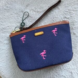 🌸Ralph Lauren Brown and Blue Wristlet